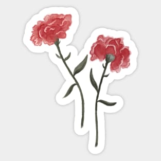 January Birth Flower - Red Carnation Sticker